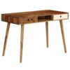 Solid Sheesham Wood Study Table For Students Laptop Office Desk – Natural Brown Finish - Image 2