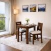 Solid Sheesham Wooden Dining Table for Dining Room – 2 Seater, Natural Teak Finish