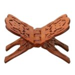 Handmade & Handcraft Sheesham Wooden Book Holder Display Stand Folding – Honey Finish