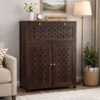 Solid Sheesham Wood Inverter Battery Cabinet – Handcrafted Wooden – Natural Finish