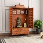 Solid Sheesham Wooden Home Temple/Mandir/God Stand/Pooja Stand/Home – Honey Finish
