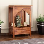 Solid Sheesham Wooden Home Temple/Mandir/God Stand/Pooja Stand/Home – Honey Finish
