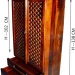 Solid Sheesham Wooden Home Temple/Mandir/God Stand/Pooja Stand/Home – Honey Finish - Image 5