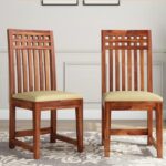 Solid Wood Dining Chair Set for Dining Room Set of 2 | Wooden Study Chairs – Honey Finish