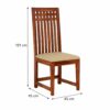 Solid Wood Dining Chair Set for Dining Room Set of 2 | Wooden Study Chairs – Honey Finish - Image 4