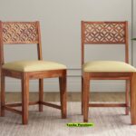 Solid Sheesham Wood Dining Chair for Dining Room Set of 2 | Wooden Study – Honey Finish