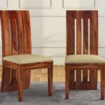 Solid Wood Dining Chair for Dining Room Set of 2 | Wooden Study Chairs – Honey Finish