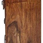 Wooden Bedside Table | End Table with Storage & Drawer – Natural Brown Finish - Image 3