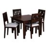 Solid Sheesham Wooden 4 Seater Dining Set for Dining Room – Mahogany_Finish - Image 2