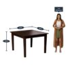 Solid Sheesham Wooden 4 Seater Dining Set for Dining Room – Mahogany_Finish - Image 5