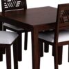 Solid Sheesham Wooden 4 Seater Dining Set for Dining Room – Mahogany_Finish - Image 8