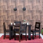 Solid Sheesham Wooden 4 Seater Dining Set for Dining Room – Warm Chestnut Finish
