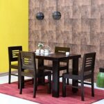 Solid Sheesham Wooden 4 Seater Dining Set for Dining Room – Warm Chestnut Finish - Image 2