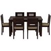 Solid Sheesham Wood 6 Seater Dining Table Set with 6 Chair for Home – Walnut Finish - Image 3