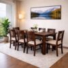 Solid Sheesham Wooden 4 Seater Dining Set for Dining Room – Walnut Finish, 8 Seater