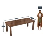 Solid Sheesham Wooden 4 Seater Dining Set for Dining Room – Walnut Finish, 8 Seater - Image 7