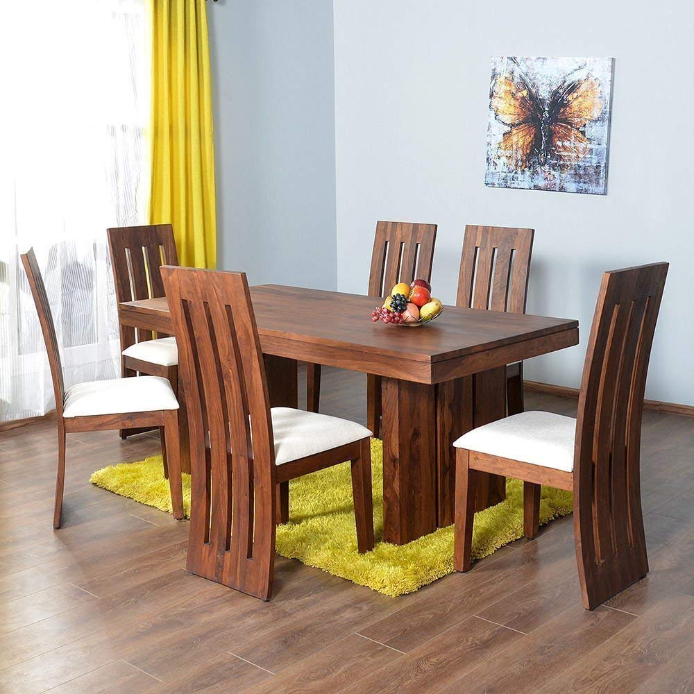 716yZNjZsCL.jpg Solid Sheesham Wooden 6 Seater Dining Set for Dining Room | Wooden Dining – Design_4 - Image 1