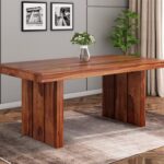 Wooden Dining Table 6 Seater for Dining Room | Six Seater Dinning Table – Honey Finish