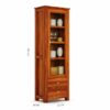 Wood Bookshelf for Home Library | Book Shelf with Glass Door – Honey Finish - Image 4